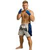 FIGHT-FIT - Muay Thai Shorts / Weiss-Blau / Large