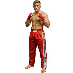 FIGHT-FIT - Kick-Boxing Hosen / Satin / Rot / Medium