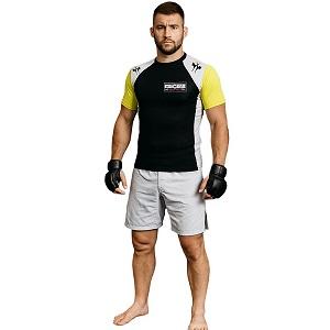 FIGHTERS - Rash Guard / Schwarz-Gelb-Weiss / Small (155 - 165 cm)