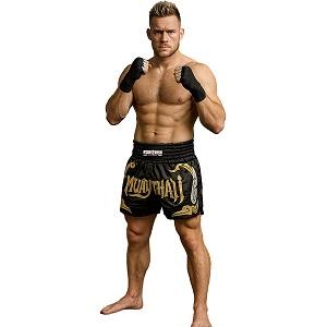 FIGHTERS - Muay Thai Shorts / Schwarz-Gold / Large