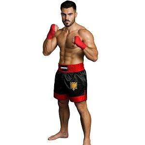 FIGHTERS - Muay Thai Shorts / Albanien-Shqipëri / Schwarz / Small