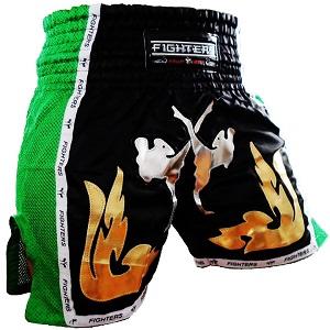 FIGHTERS - Thaibox Shorts / Elite Fighters / Schwarz-Grün / XXL