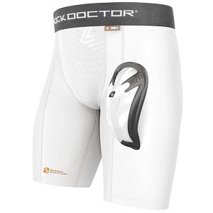 Shock Doctor - Compression Short mit Bioflex Tiefschutz / Weiss / Medium